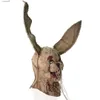Masques de fête Cafele Lapin sanglant Masque de lapin Halloween Masque effrayant Creepy Halloween Cosplay Costume Props Halloween Party Animal Dress Up T230905