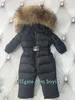 Baby One Piece Down Jacket Puffer Jacket för pojkar och flickor Nyfödd varm jacka Natural Päls krage vit anka