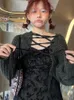 Grundläggande casual klänningar goth mörk blommig tryck mesh mall gotiska midi klänningar y2k fairy grunge stil spets lång klänning kvinnor sling e-flick party streetwear lst230904