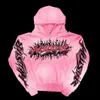 Herrtröjor tröjor y2k hoodie sweatshirt hellstar hip hop alfabet grafik tryck rosa överdimensionerade huva män kvinnor harajuku gotiska toppar streetwear 230904