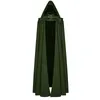 Herrgravrockar unisex medeltida huva jacka gotisk cape coat män kvinnor långa skyttegravar halloween cosplay guiden död mantel robe dräkt 230904