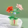 Blocks Building Block Bouquet Model Home Decoration Plant Potted Chrysanthemum Rose Flower Assembly Brick Toy For Gril Gift R230905