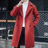 Women's Wool Blends Autumn/winter Men's New Trench Coat Trend Wool Solid Color Suit Collar Coat Men's Long Trench Coat In Large Woollen Fabric HKD230904