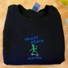 Kadın Hoodies Venice Beach Paten Parkı Komik Grafik İşlemeli Baskı UNISEX SWEATERS Gevşek Pamuk Crewneck Pullover Sokak Estetik