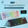 Claviers AULA F98pro clavier mekanik menyesuaikan layar tombol multifungsi Gaming nirkabel RGB joint Pc hadiah Gamer 230905