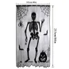 Otros suministros para fiestas de eventos Cortinas decorativas de encaje de Halloween Murciélagos / Calavera / Diablillo arrastrándose / Cortinas de brujas Tela de araña negra Estufa de vacaciones Toalla Chimenea Paño 230905