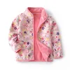 Jackor Jumping Meters Girls Outwears Fleece For Winter Autumn Baby Coats Flowers Kids Jacket 230904