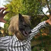 Masques de fête Creepy Wolf Costume Halloween Cosplay Masque de loup Loup-garou Griffes Ensemble Gants Terreur Diable Fantaisie Coiffe Prank Props Loup Couvre-chef T230905