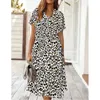 Grundlegende Freizeitkleider Damen Polka Dot Print Kleid Sommer Kurzarm Tunika Vintage Böhmische Kleider Weibliche A-Linie Lose Lässige Strandkleid Vestidos LST230904