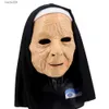 Partymasken Halloween Nonne Maske Latexmasken Cosplay Gesichtsmasken mit Kopfbedeckung Großhandel und Dropshipping T230905