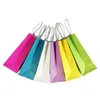 Sac en papier de couleur douce multifonction avec poignées 21x15x8 cm sac cadeau Festival sacs à provisions de haute qualité papier kraft Y0606190T