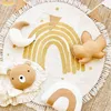 Tapis arc-en-ciel tapis moelleux pour salon avec glands tapis en peluche blanche chambre d'enfants tapis de jeu de pépinière doux enfants Babi 230905