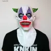 Party Masken Gruselig Böse Gruselig Halloween Clown Maske Gummi Latex Grün Gehörnter Joker Clown Lustige Party Cosplay Requisiten T230905