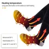 Chaussettes de sport Chaussettes chaudes d'hiver Chaussettes chauffantes électriques en plein air Thermochaussettes Chauffe-pieds avec batterie 2200 mah / 4000 mah pour ski, cyclisme, randonnée 230904