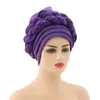 Czapki czapki/czaszki Nigerian Auto Gele Headtie Aso Oke Women Turban Head Scarfar Beanie Twisted Braid Hat Hat Faux Pearl Headwrap już 230905