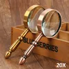 Loupes Magnifiers 20Xハンドヘルドレトロオールメタルマグニファイアリーディング拡大ガラスポータブルジュエリーアンティークループ高拡大パワーレン230904