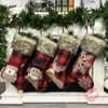 Decorações de Natal Stocking Sack Xmas Gift Candy Bag Noel para Home Navidad Sock Tree Decor Ano 230905