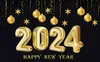 Другие товары для вечеринок 15 21M 2024Happy Year, черный золотой фон, ткань для украшения гостиной, Pography 230905