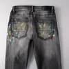 Slim Fit Dżinsy Pantie Męskie mycie Czarna Hip Hop Paintowane mężczyźni Chudy dżinsowe spodnie męskie Spodnie Duża rozmiar 28-40 USA Rozmiar 1303