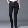 Erkek Pantolon Takım Bahar Sonbahar Moda İş Rahat Erkek Elastik Düz Formal Pantolon Artı Boyut 2838 230904