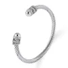 Skręcona drutowa bransoletka otwierająca stal nierdzewna diamentowa bransoletka kabelowa linowa bransoletka Bransoletka Bransoletka