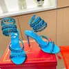Rene Caovilla kroonluchter kristal verfraaide sandalen leer stiletto hakken avondschoenen vrouwen hakken luxe ontwerpers enkel wraparound schoenen fabriek #01