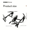 Câmera dupla drone dobrável KS66 HD com estabilização eletrônica EIS, posicionamento de fluxo óptico, acompanhamento inteligente WIFI, motor sem escova, foto de gestos-2 baterias