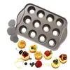 Mini mini misek sernikowy Nonstick 12 szklanki Wyjmowane metalowe okrągłe ciasto babeczki Muffin Muffin Form Form do pieczenia narzędzie do pieczenia narzędziem T22427