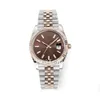 Montre de luxe pour homme 41 mm Datejust Cadran Chocolat Asiatique 2813 Mouvement Automatique Mécanique Or Rose Bicolore Bracelet Jubilé Saphir 240c