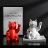 Oggetti decorativi Figurine Patung Kucing Beruntung Hewan Abstrak Gaya Geometris Resina Moderna Rumah Kantor Bar Feng Shui Dekorasi Ornamen Hadiah 230905