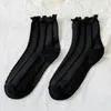 Women Socks Kawaii Lolita Girls Cotton Classic Soft White Black Thin Sock Calcetines Hombre 2023