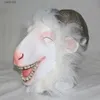 Party Masks Goat Antelope Animal Head Masks Farmyard Halloween Latex Full Overhead Masks Rubber Party Costumes T230905