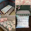 Bedding Sets LVYZIHO Custom Name Sleeping Bear Blue Crib Set Sleep on Moon Baby Shower Gift 230905