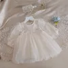 Kinderkleding Meisjesjurken Netto Rood Ins Peuter Mesh Kant Beige Katoen Los Lange Mouwen Baby Prevalent Luxe Jurk Prinsessenjurk