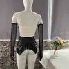Sexy conjunto borla lingerie fada seda roupa interior delicado push up sem costura breve liga cinto conjunto emenda sexy wetlook íntimo 230808
