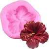 Mini-Silikonformen, Kuchen-Backförmchen, Silikonform, 3D-Blume, Hibiskus, Kuchen, Süßigkeiten, Schokolade, Sugarcraft 1222520