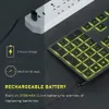 Keyboards Keyboard Gaming dapat diisi ulang dengan 7 warna lampu latar multi perangkat Bluetooth nirkabel untuk Ipad Tablet mekanik 230905