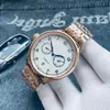 Top Fashion Glass Automatic Watch Sapphire 43mm Mechanical مع Movement Calfskin Men's Watch Gold Edpap