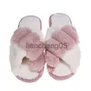 Chinelos 2022 Novas Mulheres Chinelos Casa de Inverno Chinelos Peludos Fluffy Faux Fur Interior Casa Chinelos de Algodão Sapatos Senhoras Flip Flops X0905