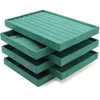 New Portable Green Velvet Jewelry Ring Display Organizer Box Tray Holder Earring Storage Case Showcase Gifts 230814