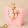 10 Stück große Geschenkbox-Verpackung, Goldgriff, Papier-Geschenktüten, Kraftpapier mit Griffen, Hochzeit, Babyparty, Geburtstagsfeier 220331223E