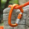 Carabiners açık profesyonel kaya tırmanışı Carabiner 25kn Kilit D-şekilli güvenlik tokası Anahtar Araçlar Ekipman 230905