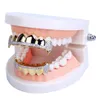 Grillz Tandheelkundige Grills 18K Real Gold Tanden Caps Iced Out Top Bottom Vampire Fangs Grill Set Groothandel Drop Delivery Sieraden Body Otsb2