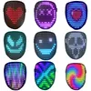 Maski imprezowe Halloween Mask LED Bluetooth RGB Light Up Diy DIY PO Animowany tekst Cosplay Cosplay Props 230904