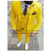 Ny klassiker Me Suits Noivo Terno Slim Fit Masculino Evening Suits For Men Shawl Lapel Groom Tuxedos Yellow Purple Wedding Wear2602