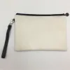 Sublimación Maquillaje Bolsa Favor Lino DIY Cosmético Bolso Al Aire Libre Diario Teléfono Celular Bolsas de Almacenamiento Regalo de Navidad para Mujeres PAD12017 ZZ