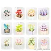 Blocks Creative Ideas Flowers Succulents Tulip Tree Building Blocks Toys for Children Kids Gifts Colorful Flower R230907