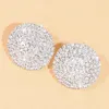 Boucles d'oreilles TREAZY couleur argent strass complet grand rond mode cristal brillant déclaration femmes bijoux fête de mariage