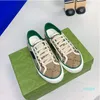 Designer Women's Shoes Italian Tennis Canvas Casual Shoes Luxurys Green and Red Net Striped Rubber Sole Stretch Cotton Low-top Men's Sports Shoes