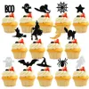 Other Event Party Supplies Halloween Cake Decorations Pumpkin Bat Witch BOO Ghost Toppers Kids Cupcake Topper Tirck Or Treat Dessert Decor 230905